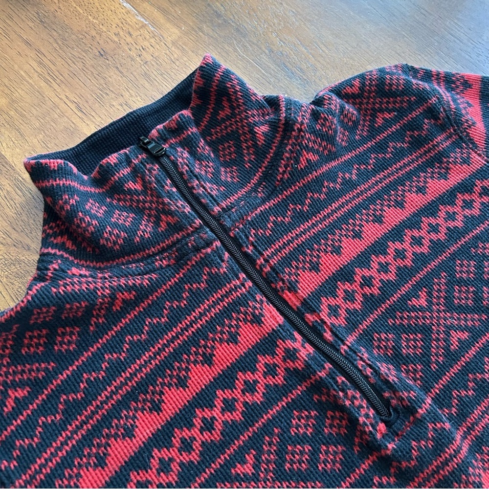 Lauren Ralph Lauren Active Nordic Waffle Knit Thermal 1/4 Zip Pullover Small - Picture 5 of 13